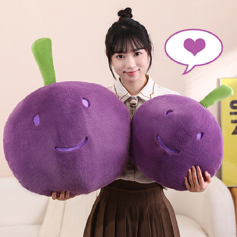 60CM Purple Grapes Fruit Pillow Plush Toys Cartoon Soft Stuffed Dolls Mascot Birthday Xmas Gift Kitchen Decor