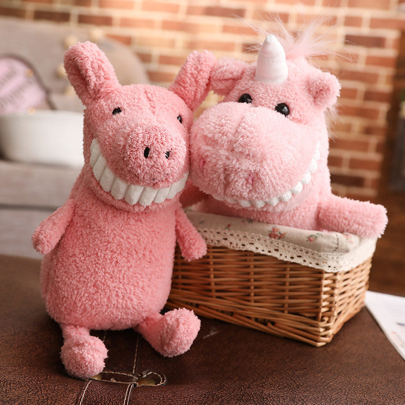 25CM Smile Animals Dolls DUnicorn/ Dinosaur /Pig /Cat /Dog /Donkey /Rabbit Soft Toy Birthday Gift Mascot Xmas Gifts Home Decor