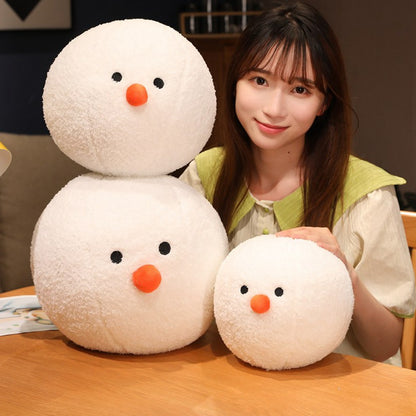 40CM Christmas Snowball Round Pillow Keychain Stuffed Plush Toy Dolls Gift For Kids Baby Mascot Xmas Gifts