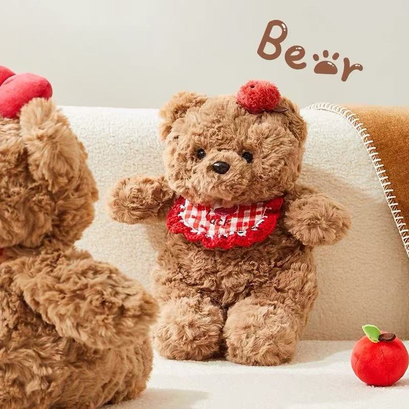 25CM Apple Bear Litchi Bear Soft Stuffed Dolls Animals Plush Toys For Kids Xmas Gift Home Decor