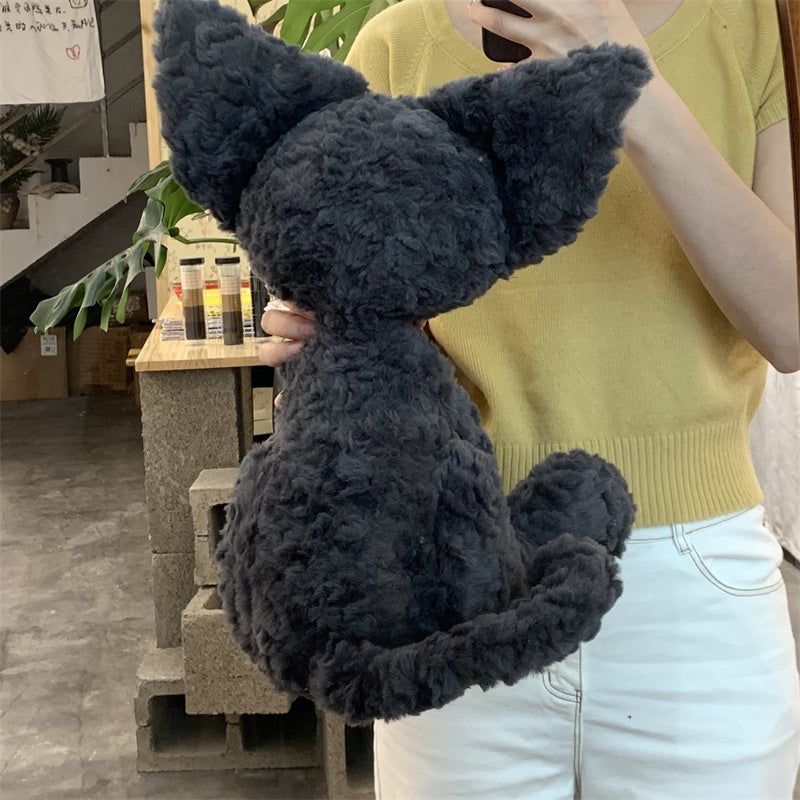 40CM Devon Curly Black Cat Doll Plush Toys Cartoon Soft Stuffed Animals Dolls Mascot Birthday Xmas Gift