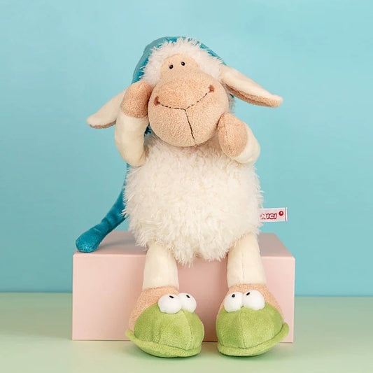 35CM Sleeping Hat Sheep Doll Plush Toys Stuffed Cute Alpaca Animal Dolls For Kids Children Birthday Xmas Gift