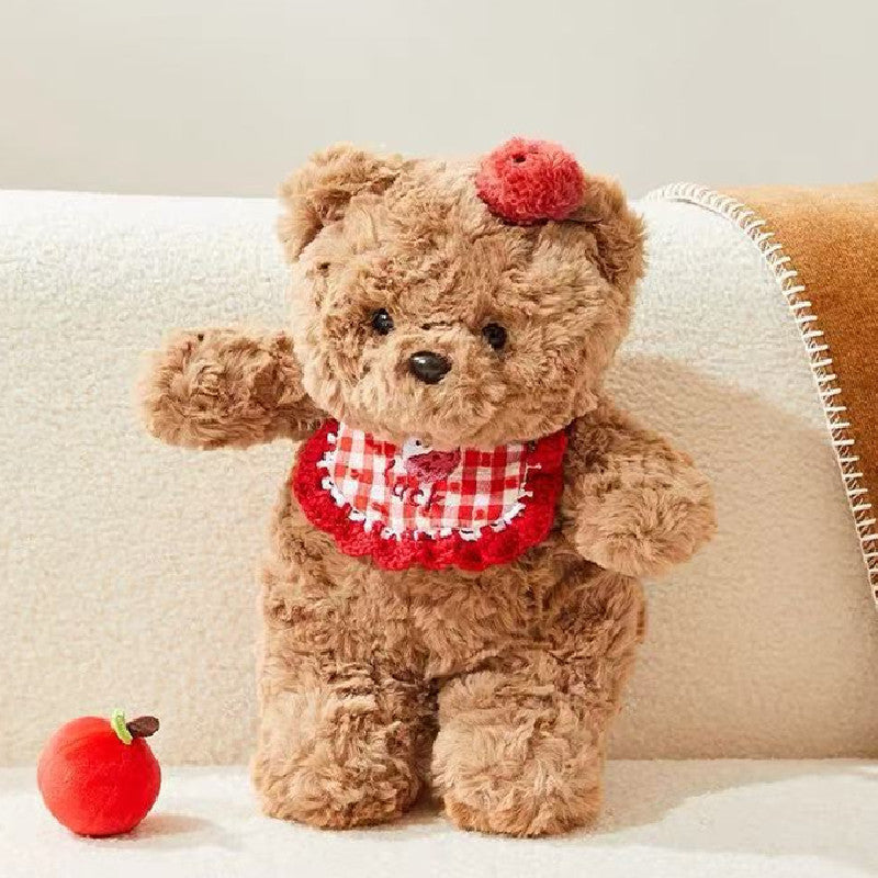 25CM Apple Bear Litchi Bear Soft Stuffed Dolls Animals Plush Toys For Kids Xmas Gift Home Decor