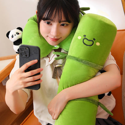 105CM Panda Bamboo Long Body Dolls Soft Stuffed Animals U-Shaped Pillow Travel Cushion Neck Pillow Birthday Xmas Gift