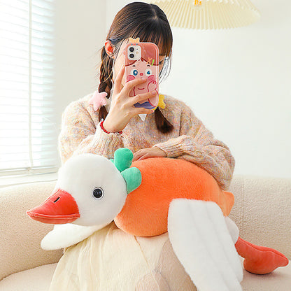 75CM Carrot Big Geese Pillow Plush Toys Cartoon Swan Soft Stuffed Animal Dolls Mascot Birthday Xmas Gift