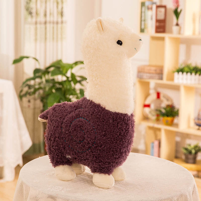 80CM Alpaca Plush Toy Soft Llama Stuffed Animal Sheep Dolls Birthday Gift For Kids Baby Mascot Halloween Xmas Gifts