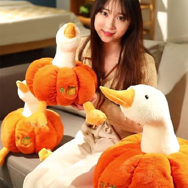 150CM Pumpkin Duck Pillow Plush Toys Cartoon Soft Stuffed Animal Dolls Mascot Birthday Xmas Gift Halloween Decor