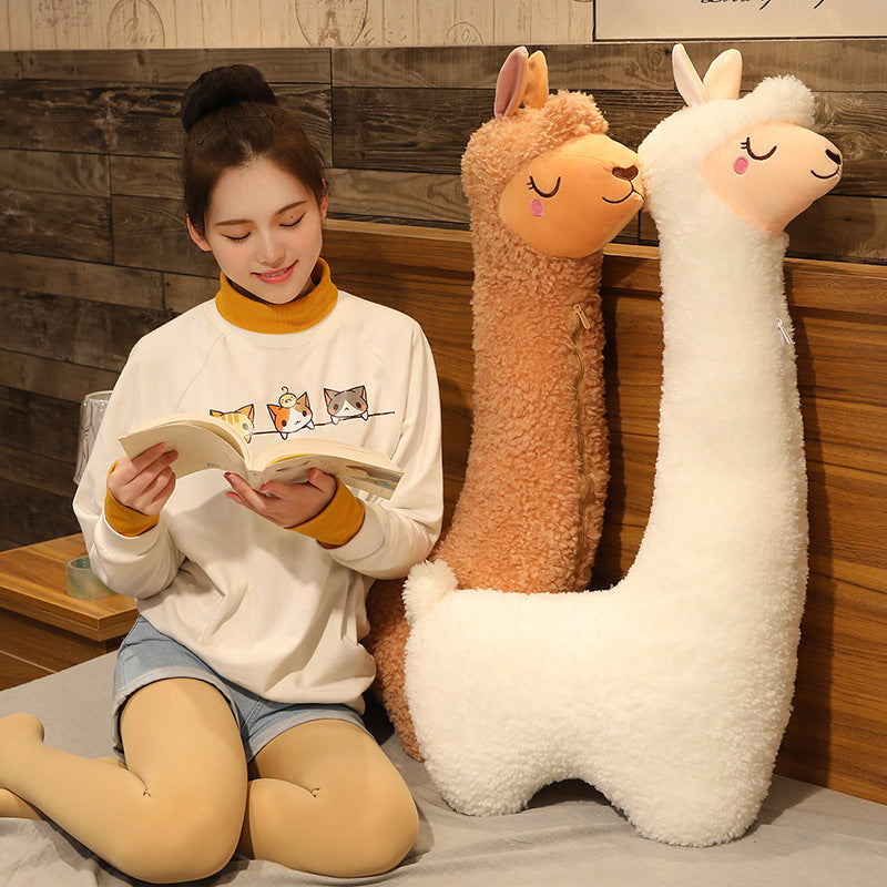 130CM Alpaca Pillow Plush Toys Cartoon Sheep Soft Stuffed Animal Dolls Mascot Birthday Xmas Gift Sleep Pillow
