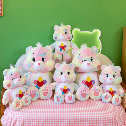 75CM Rainbow Dolls Kawaii Bear Pillow Plush Toys Soft Stuffed Animals Dolls Mascot Birthday Xmas Gift Pink Halloween Decor