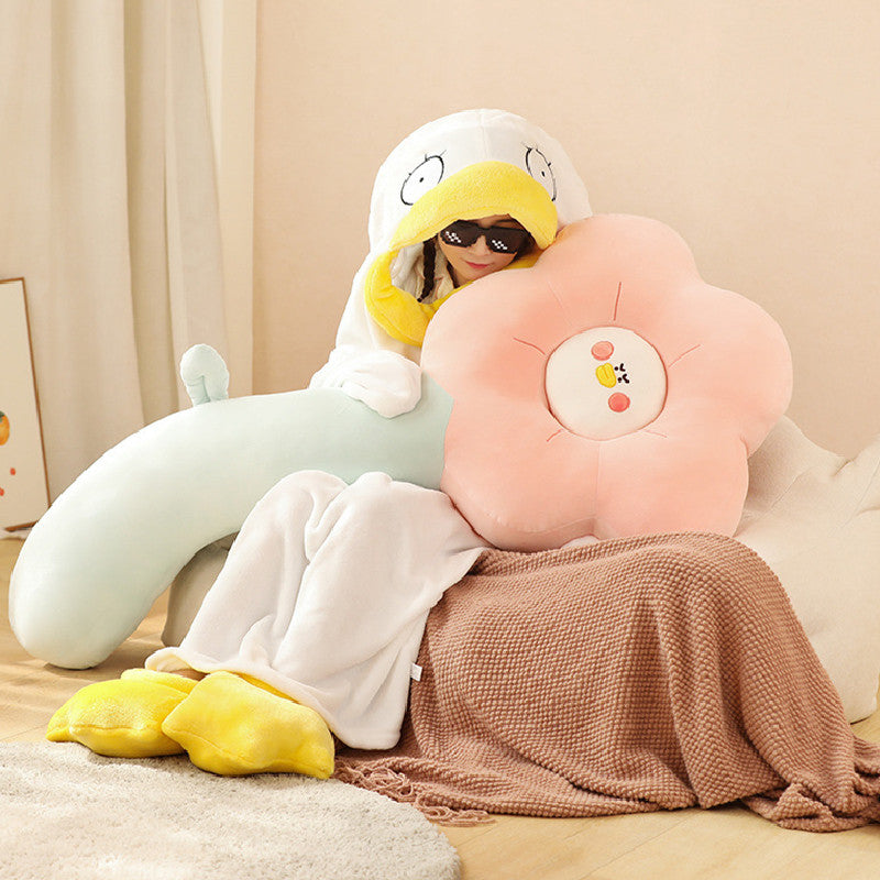 130CM Folwer Pillow Plush Toys Cartoon Swan Soft Stuffed Plant Dolls Mascot Birthday Xmas Gift Sleep Pillow