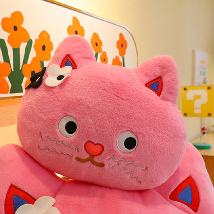40CM Pink Cat Pillow Plush Toys Cartoon Soft Stuffed Animals Dolls Mascot Birthday Xmas Gift For Kids