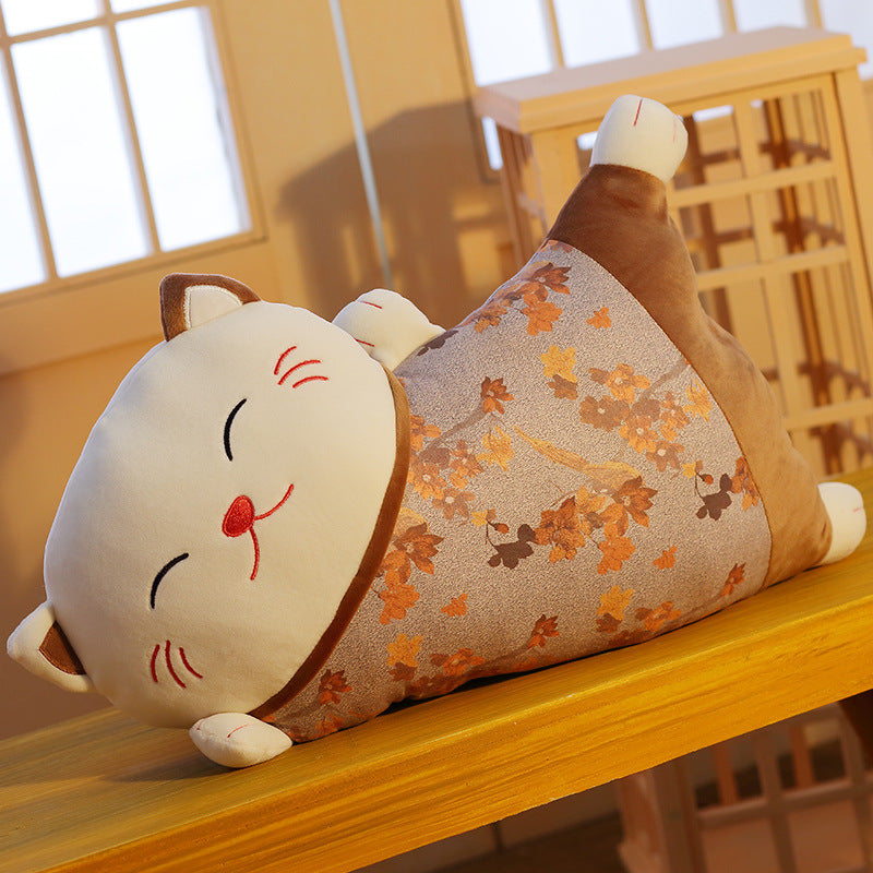 55CM Fat Lucky Cat Stuffed Animals Dolls Plush Kawaii Pillow Toys Mascot Kids Birthday Xmas Gift Home Decor