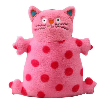 45CM Pink Polka Dot Fat Cat Plush Toys Cartoon Stuffed Pillow Animals Soft Doll Gifts For Kids Girls