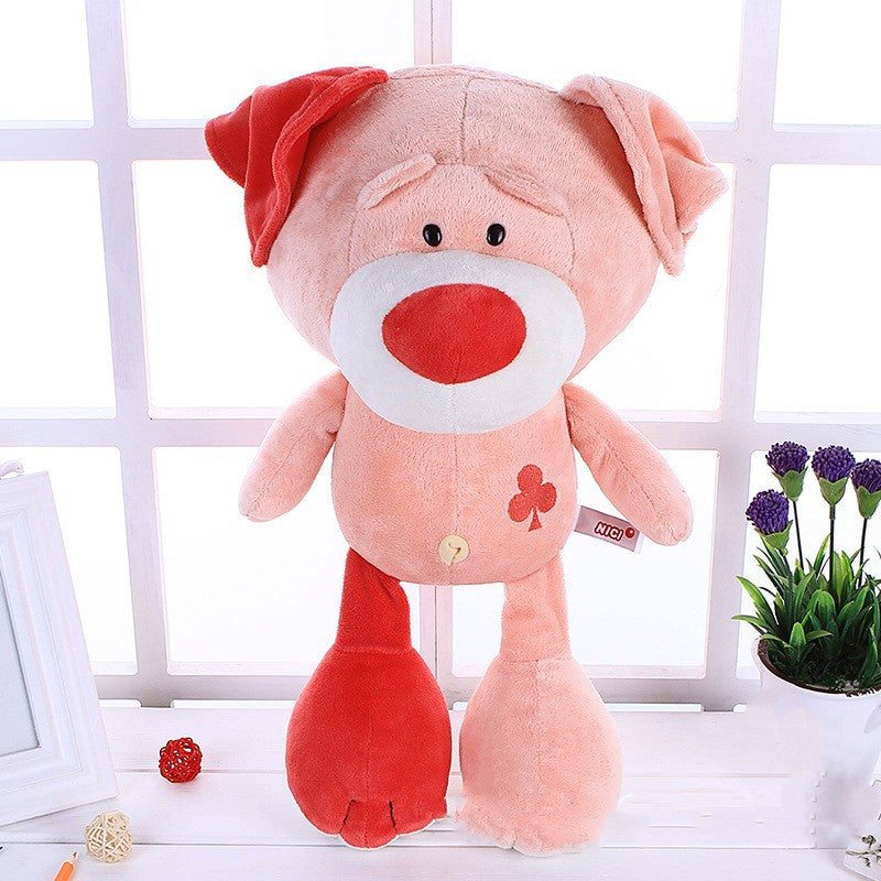 35CM Cuddly Lion Elephant Toys Soft Stuffed Animals Dolls For Baby Kids Mascot Birthday Xmas Gift Pink Halloween Decor