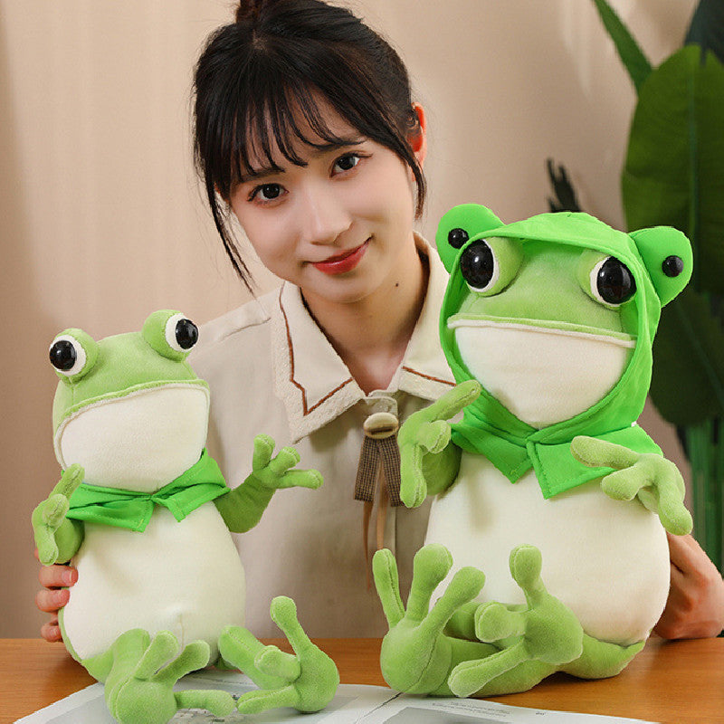 80CM Cloak Frog Pillow Soft Dolls Animals Plush Toy Birthday Xmas Gifts For Kids Mascot Home Decor