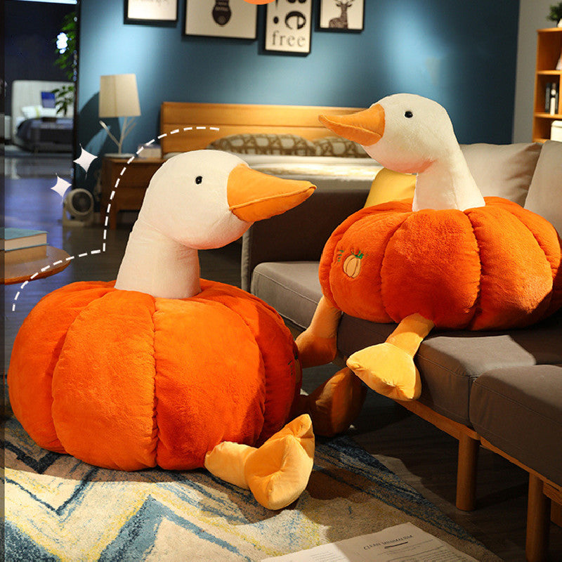 150CM Pumpkin Duck Pillow Plush Toys Cartoon Soft Stuffed Animal Dolls Mascot Birthday Xmas Gift Halloween Decor