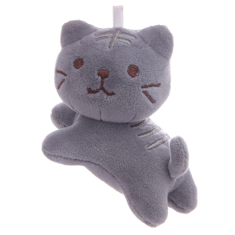 6Pces Tilting Cat Plush Keychain Soft Plush Toys Stuffed Animal Dolls Birthday Xmas Gift Wallet Bag Accessories Props