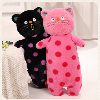 70CM Pink Polka Dot Long Body Cat Plush Toys Cartoon Stuffed Pillow Animals Soft Doll Gifts For Kids Girls