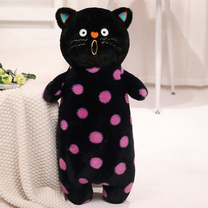 70CM Pink Polka Dot Long Body Cat Plush Toys Cartoon Stuffed Pillow Animals Soft Doll Gifts For Kids Girls