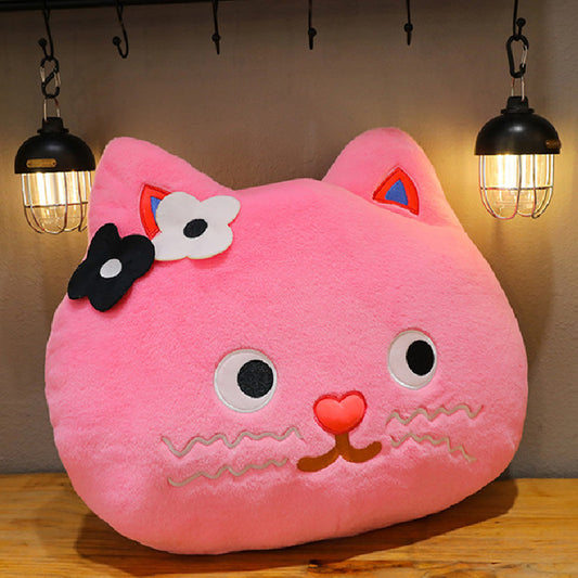 40CM Pink Cat Pillow Plush Toys Cartoon Soft Stuffed Animals Dolls Mascot Birthday Xmas Gift For Kids