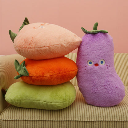 48CM Eggplant Tomato Vegetable Pillow Plush Toys Cartoon Soft Fruit Stuffed Cushion Dolls Mascot Birthday Xmas Gift Bedroom Decor