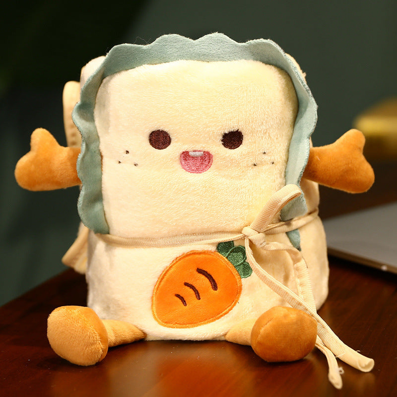 170CM Cartoon Toast Bread Fluffy Blanket Funny Food Security Blanket Soft Lovey Unisex Gifts Snuggle Toy Plush Stuffed