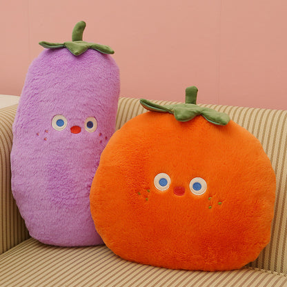 48CM Eggplant Tomato Vegetable Pillow Plush Toys Cartoon Soft Fruit Stuffed Cushion Dolls Mascot Birthday Xmas Gift Bedroom Decor