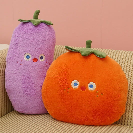48CM Eggplant Tomato Vegetable Pillow Plush Toys Cartoon Soft Fruit Stuffed Cushion Dolls Mascot Birthday Xmas Gift Bedroom Decor