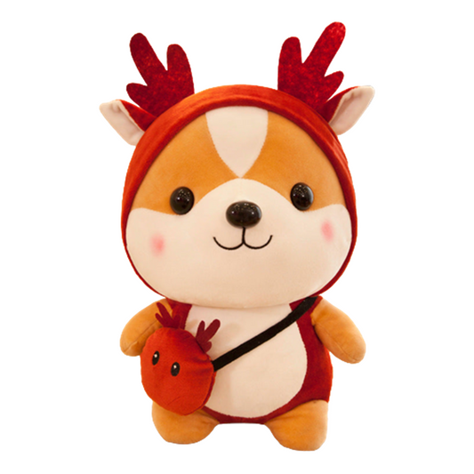 Lovely Cosplay Deer Squirrel Toys Soft Dolls Kawaii Stuffed Animals Christmas Elk Dolls Birthday Gift For Kids Baby Mascot Halloween Gifts