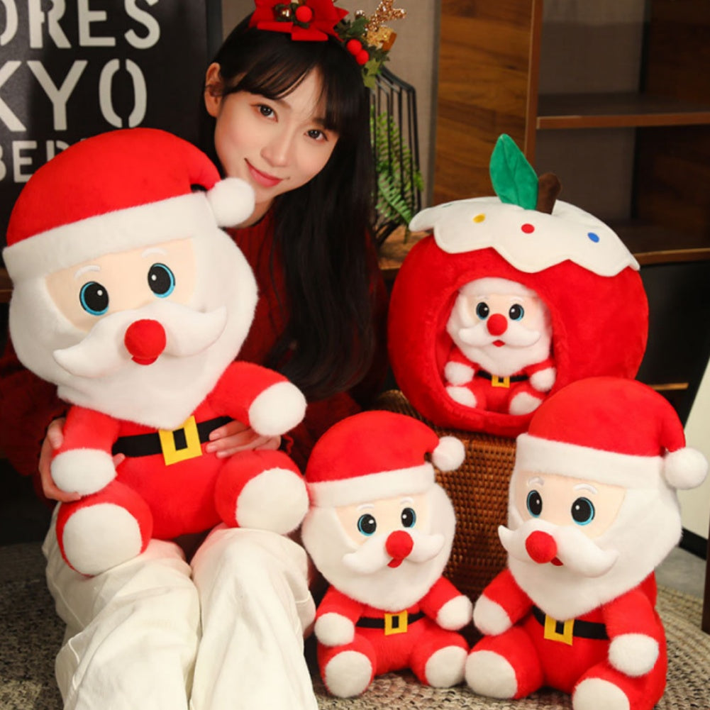 36CM Christmas Santa Claus Red Apple Doll Plush Toys Cartoon Soft Stuffed Dolls Mascot Birthday Xmas Gift