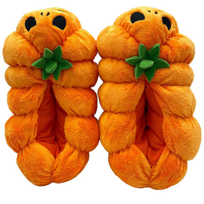 29CM Halloween Pumpkin Slipper Shoes Halloween Plush Accessory Home Props