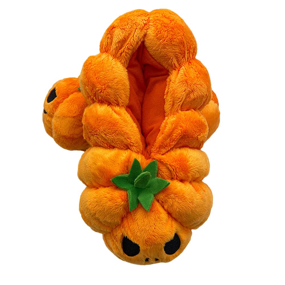 29CM Halloween Pumpkin Slipper Shoes Halloween Plush Accessory Home Props