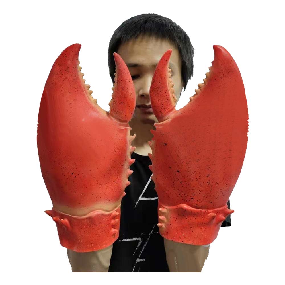 Crab Lobster Claws Gloves Headdband Cap Cosplay Funny Party Latex Novelty Toy Gloves Mittens Gloves Headgear